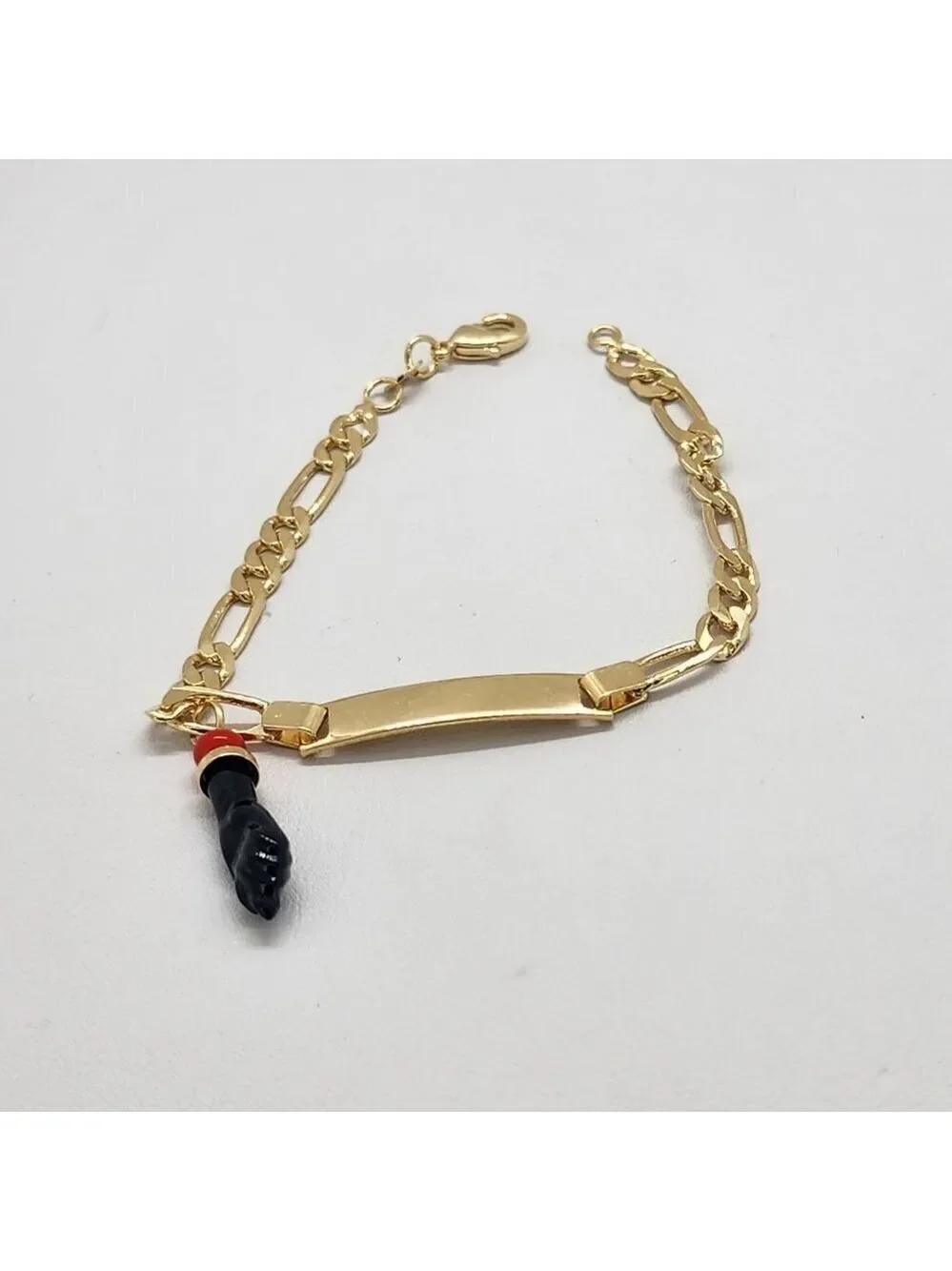 Brand New Brazilian 18k Gold Filled Azabache Bracelet